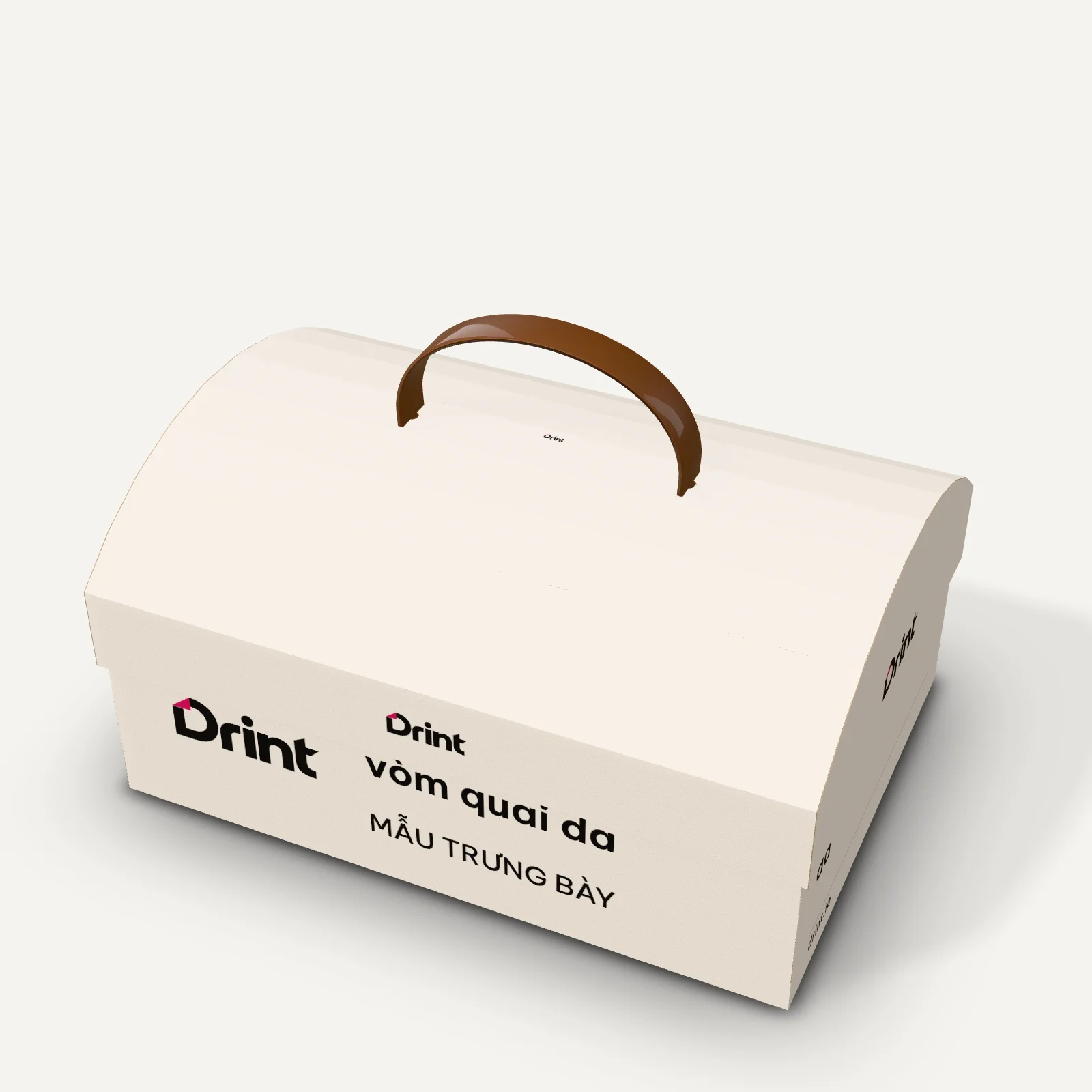 Mockup Rương quà nắp vòm quai da 3D