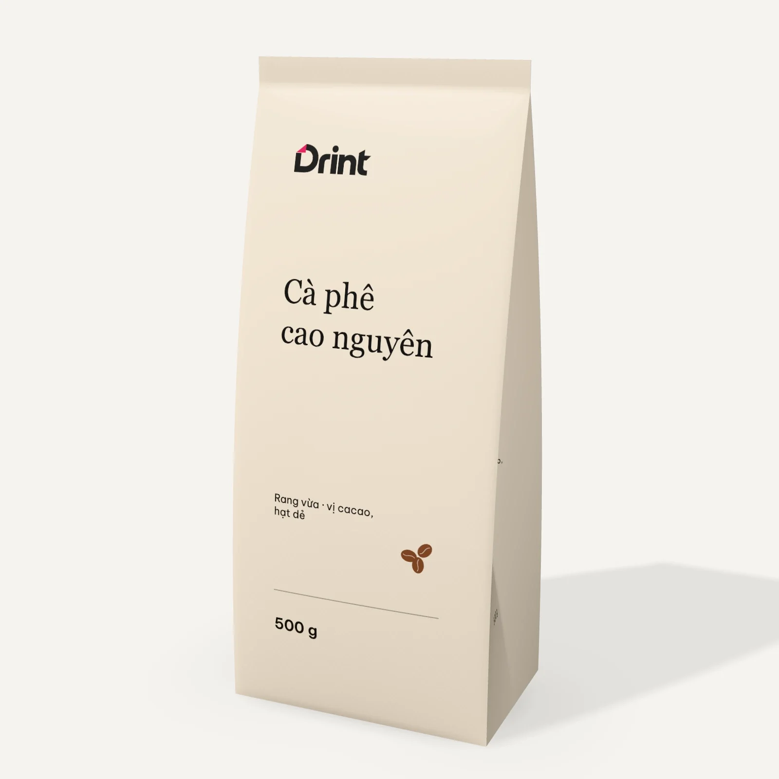 Mockup Túi cà phê xếp hông 3D